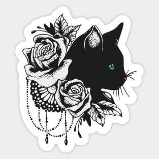 cat black Sticker